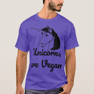 Unicorns Are Vegan Humorous Cute Vegetarian T-Shirt