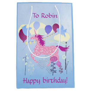 Unicorn's Birthday Party  Medium Gift Bag