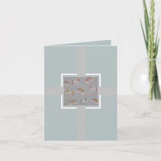 Unicorns Celebrating Rainbows Card