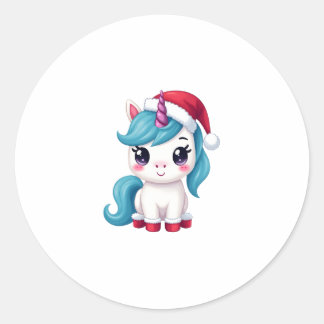 Unicorns Christmas_Santa Claus Unicorn Tank Top (3 Classic Round Sticker