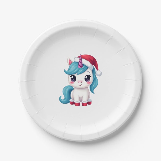 Unicorns Christmas_Santa Claus Unicorn Tank Top (3 Paper Plate (Front)