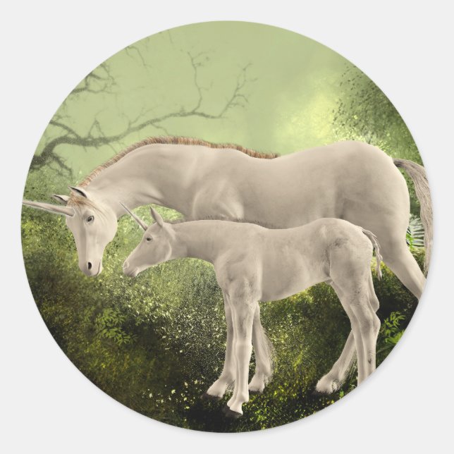 Unicorns Classic Round Sticker (Front)