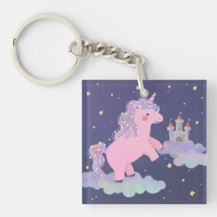 Unicorn's Dream Fantasy Illustration Key Ring