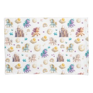 Unicorns & Fairytale Castle - Fantasy Design Pillowcase