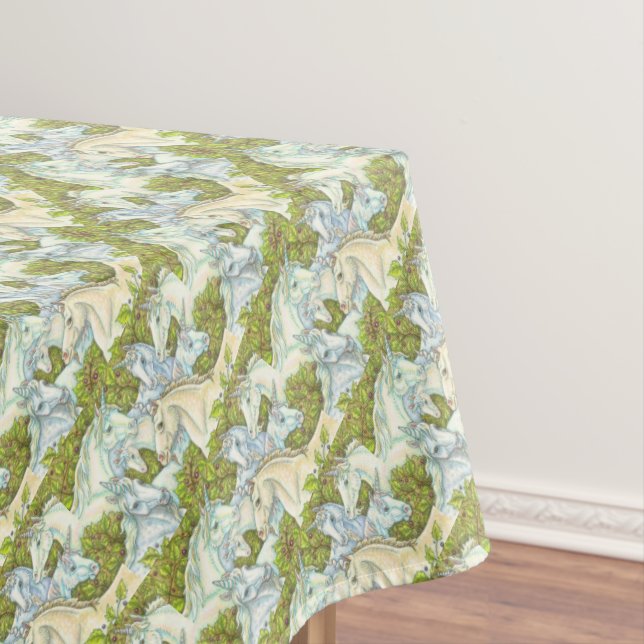 Unicorns Gathering FANTASY HORSES TABLE CLOTH (In Situ)