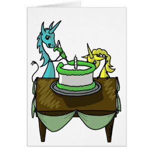 Unicorns Icing a Cake