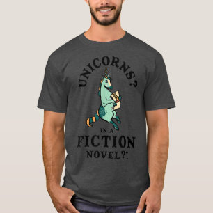 Unicorns In A Fiction Novel Funny Book Reading Cut T-Shirt