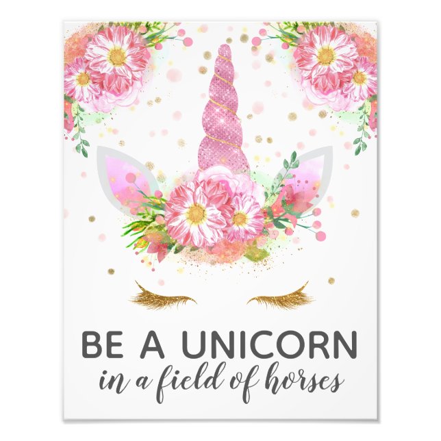 Unicorns in Bloom Photo Print (Front)