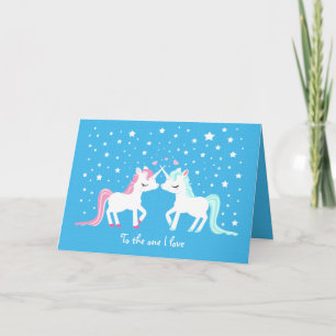 Unicorns in love Valentines card