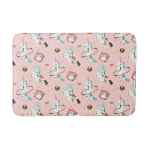 Unicorns In Space Pattern Bath Mat