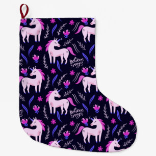 Unicorns Large Christmas Stocking