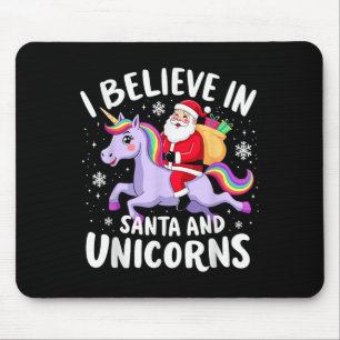 Unicorns Lover I Believe In Santa And Unicorns Chr Mouse Pad