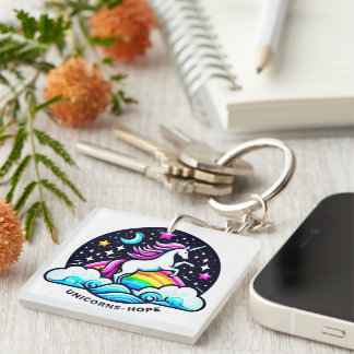 Unicorns of Home Key Ring