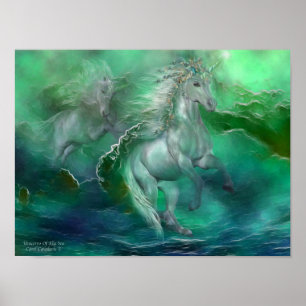 Unicorns Of The Sea Art Poster/Print Poster