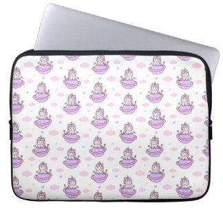Unicorns on Planets Magical Space Pattern  Laptop Sleeve