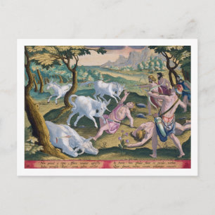 Unicorns on the Banks of the Indus, Hunted by Perm Postcard