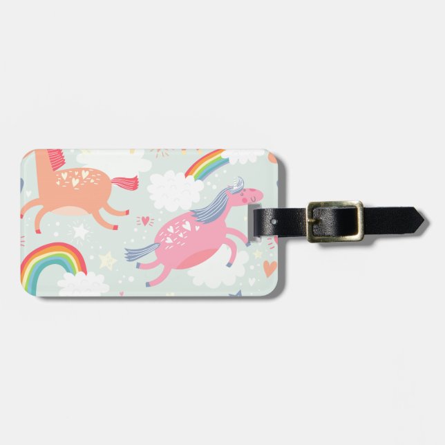 Unicorns & Rainbow Luggage Tag (Front Horizontal)