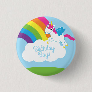 Unicorns & Rainbows Kid's Birthday Party Cute 3 Cm Round Badge