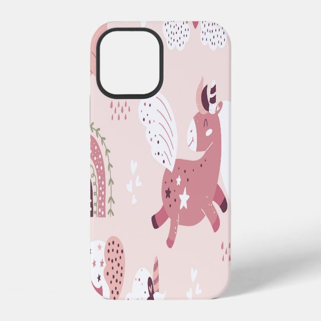 Unicorns Rainbows: Pastel Magic Background. iPhone Case (Back)