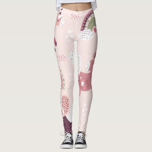 Unicorns Rainbows: Pastel Magic Background. Leggings