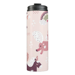 Unicorns Rainbows: Pastel Magic Background. Thermal Tumbler