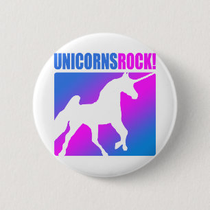 Unicorns Rock! 6 Cm Round Badge