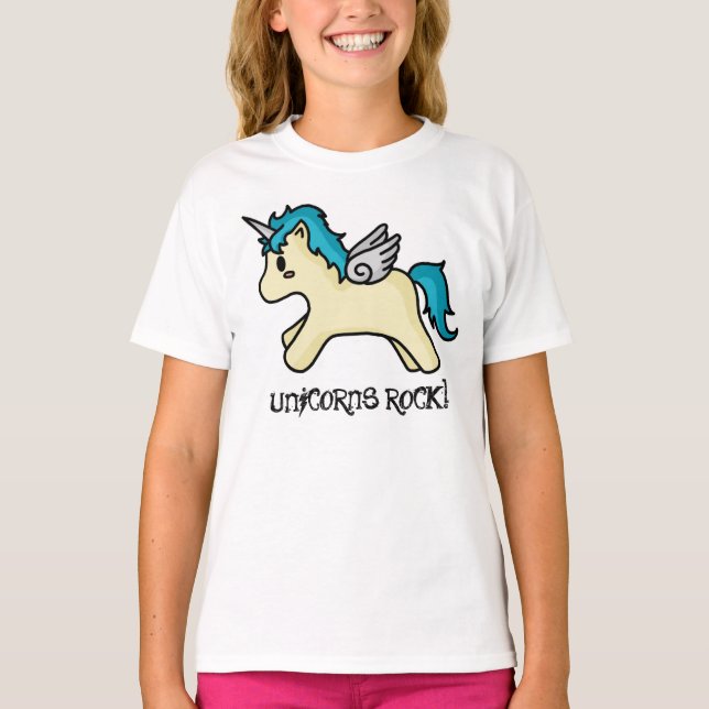 Unicorns Rock Blue T-shirt (Front)