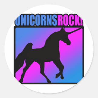 Unicorns Rock! Classic Round Sticker