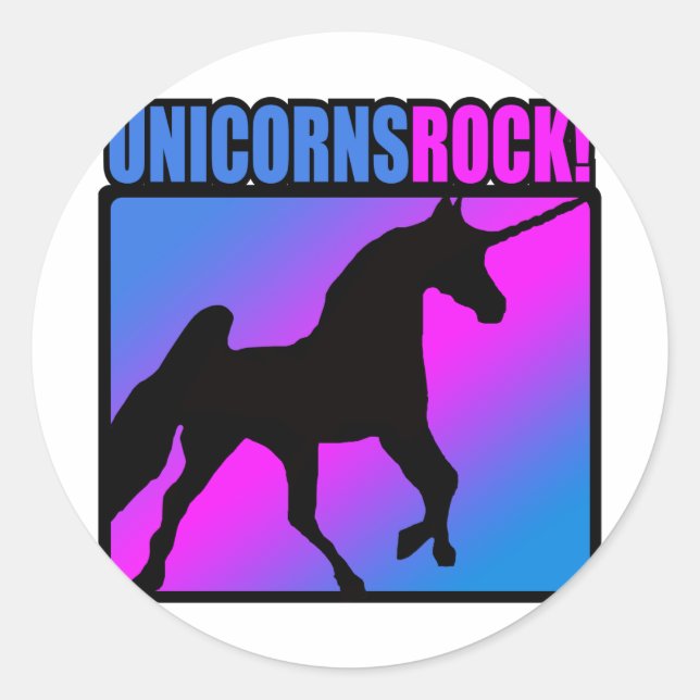 Unicorns Rock! Classic Round Sticker (Front)