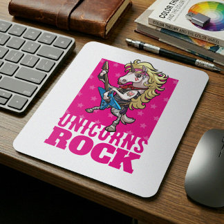 Unicorns Rock Party Animal Glam Unicorn Lover Gift Mouse Pad