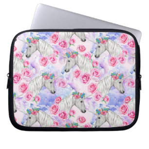 Unicorns & Roses Pattern Laptop Sleeve