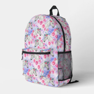 Unicorns & Roses Pattern Printed Backpack