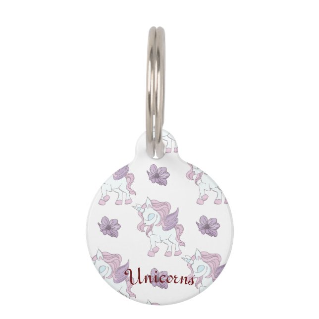 Unicorns Round Pet Tag (Front)