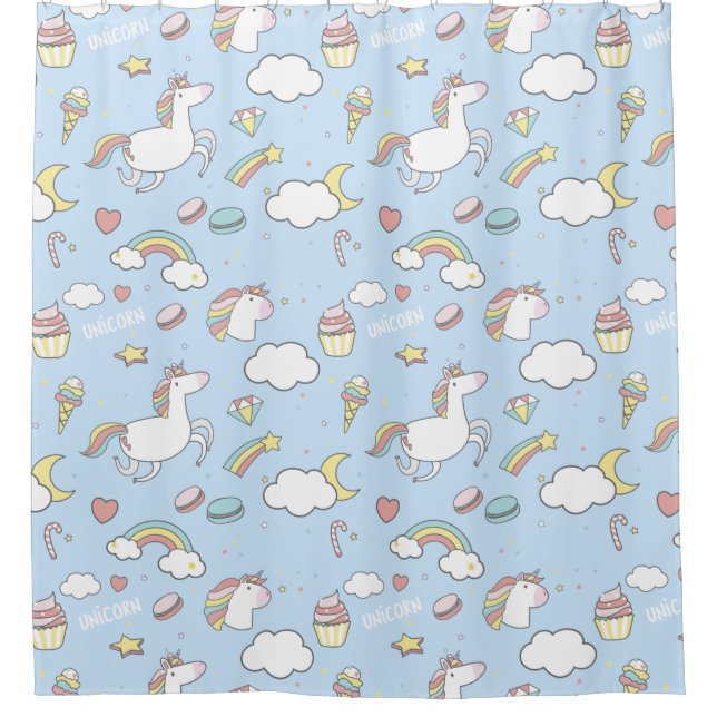 Unicorns Shower Curtain (Front)