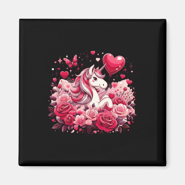 Unicorn's Valentine Charm  Magnet (Front)