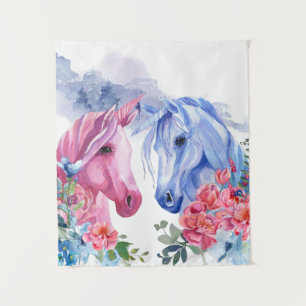 Unicorns Watercolor Art Tapestry