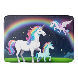 Unicorns with magic bath mat