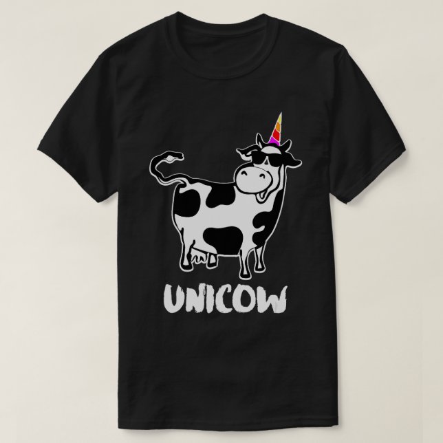 Unicow Cute Dairy Cow Farmer  Funny Cow Lover Gift T-Shirt (Design Front)
