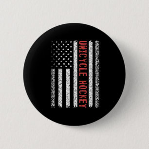 Unicycle Hockey American Flag 4th Of July Women Me 6 Cm Round Badge