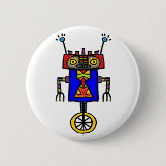 Unicycle Robot 6 Cm Round Badge