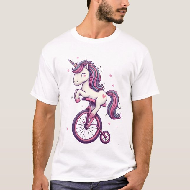 Unicycle Unicorn Magic T-Shirt (Front)