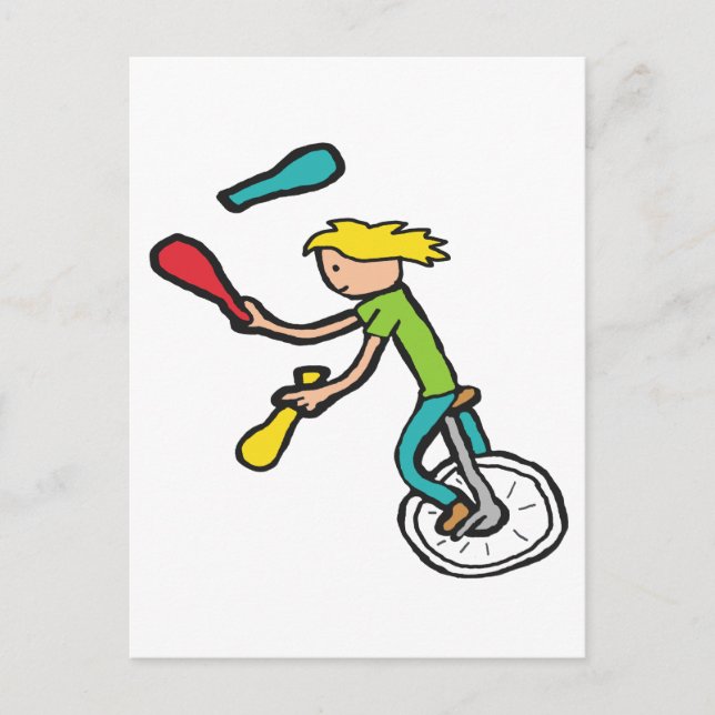 Unicycling Juggler Postcard (Front)
