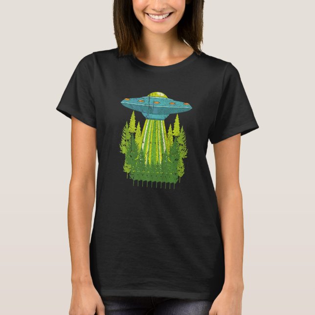 Unidentified Flying Object Alien Sci Fi Nature Tre T-Shirt (Front)