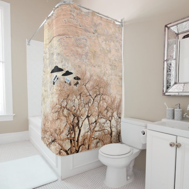Unidentified Flying Object Shower Curtain (In Situ)
