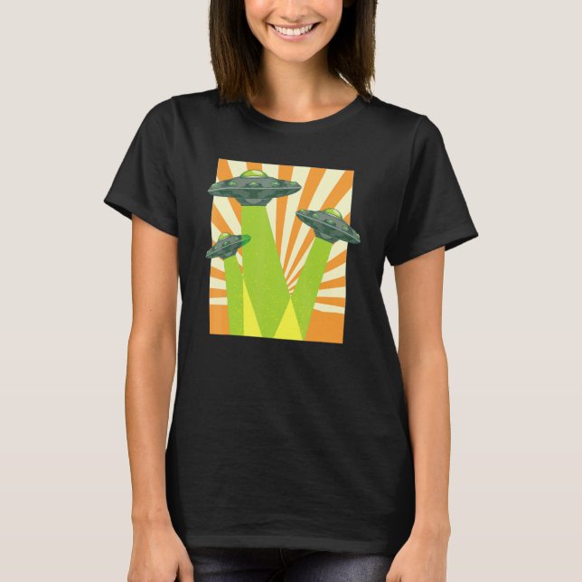 Unidentified Flying Object Ufo Abduction Alien Sci T-Shirt (Front)