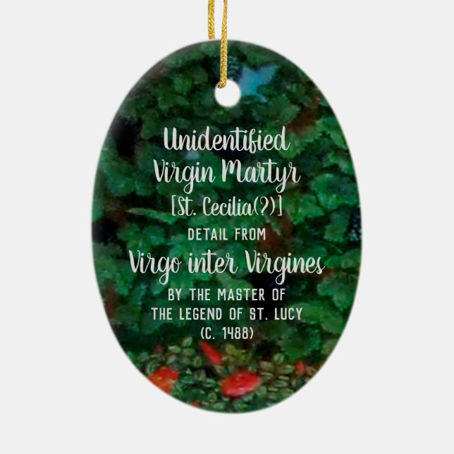 Unidentified Virgin Martyr [St. Cecilia(?)] Ceramic Tree Decoration (Back)