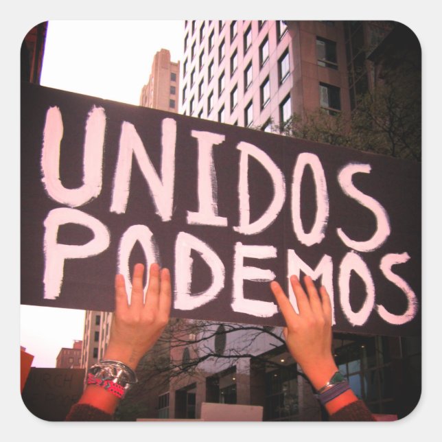Unidos Podemos Sticker by Tamara Diaz Art (Front)