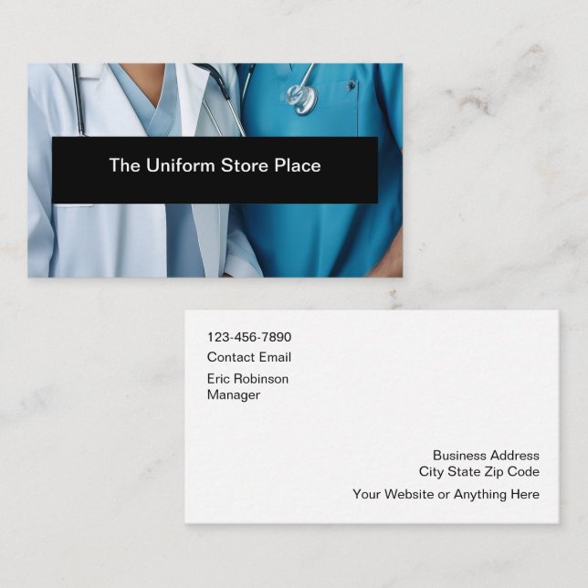 Uniform Medical Scrubs Store Business Card (Front/Back)
