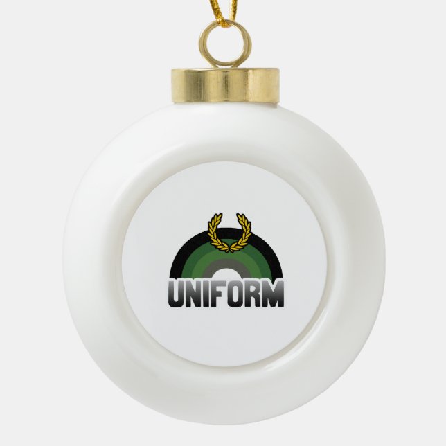 Uniform Pride Ceramic Ball Christmas Ornament (Front)