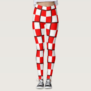 Uniform Red White chequered square Leggings